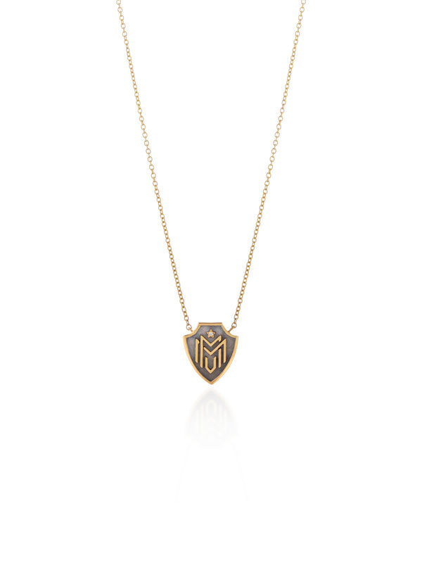 MUM Shield Gold Necklace