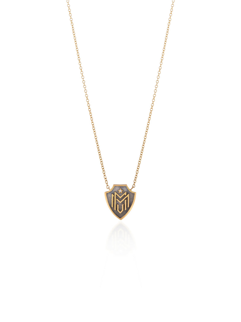 MUM Shield Gold Necklace