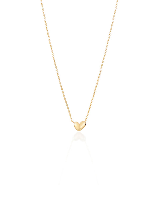 Tiny Bubble Heart Gold Necklace