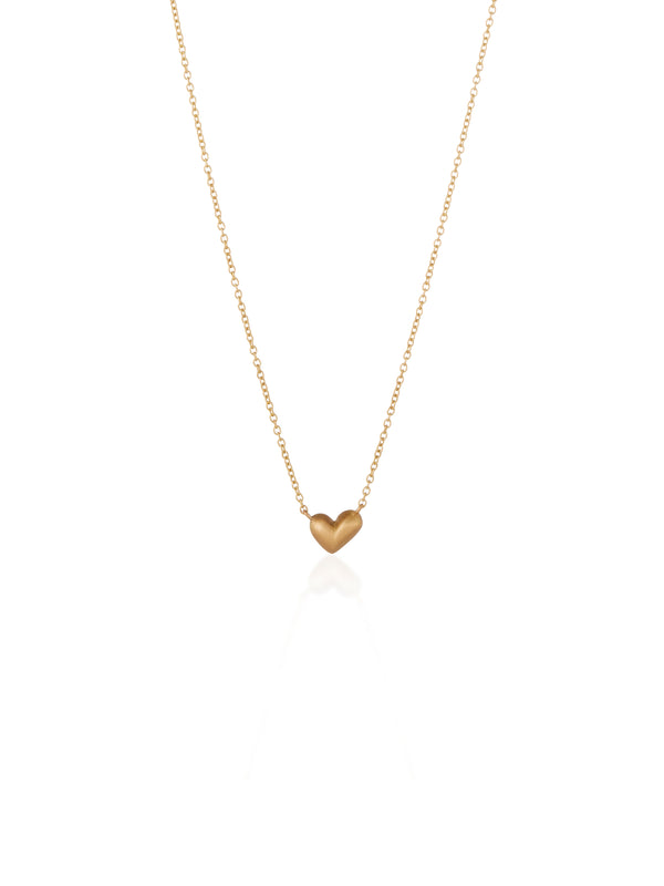 Tiny Bubble Heart Gold Necklace
