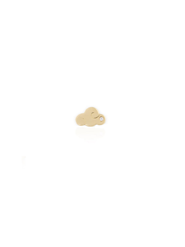 Gold Diamond Cloud Single Earring