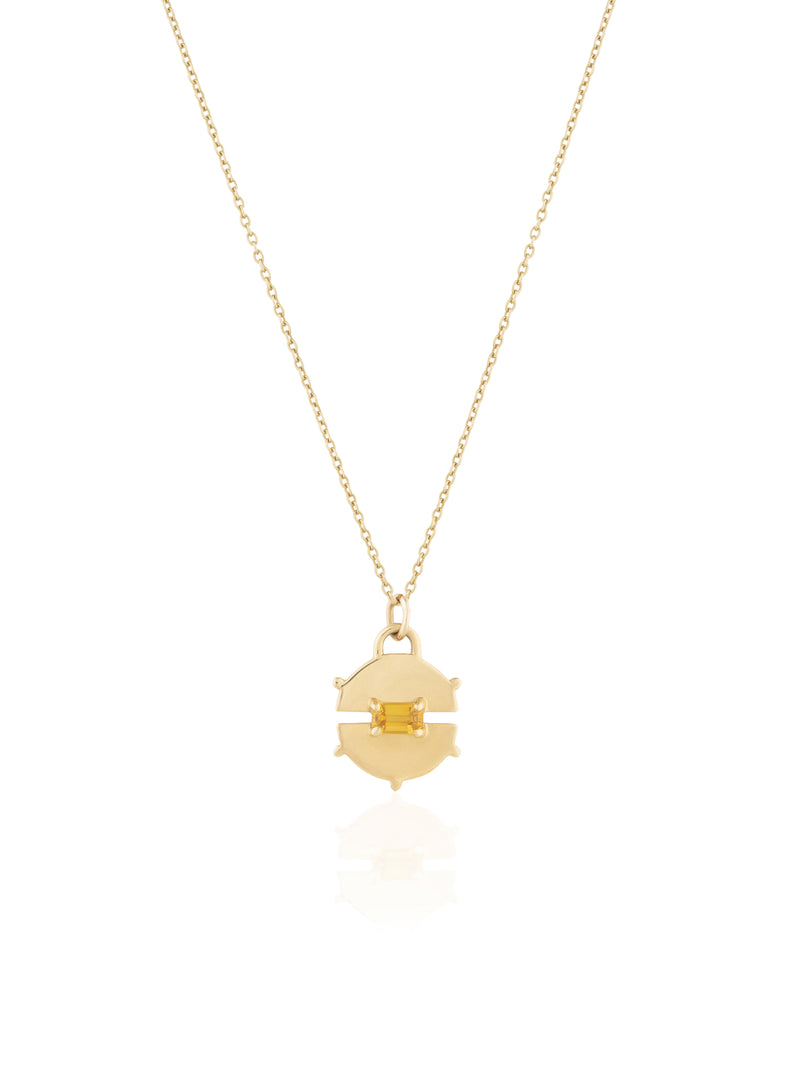 Small Aura Horizontal Medallion - Gold Stone