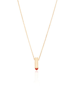 Heart Pipe Gold Necklace