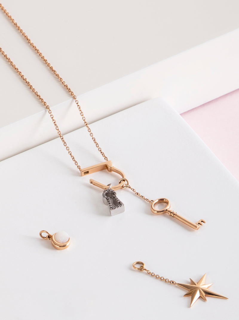 Charm Lock Necklace - Gold