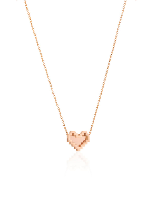 Reversible Pixel Heart Necklace