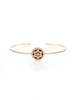 Seed of Life Red Reversible Gold Bangle