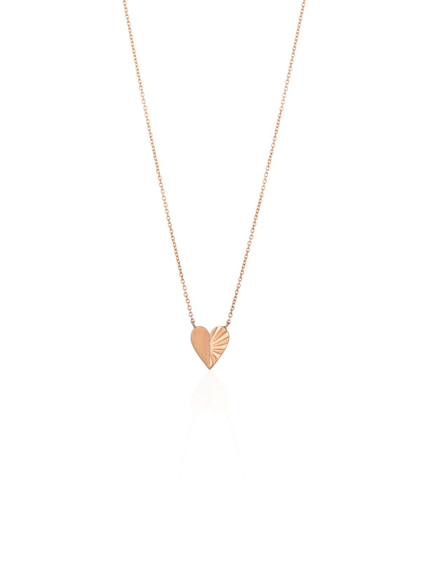 Small Folding Heart Gold Necklace
