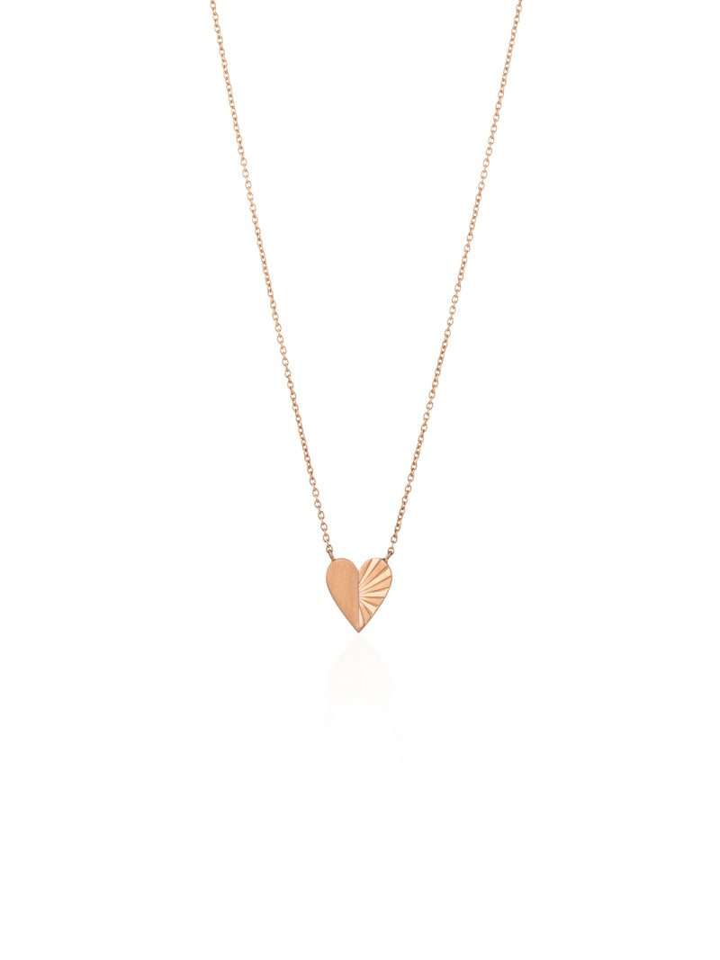 Small Folding Heart Gold Necklace