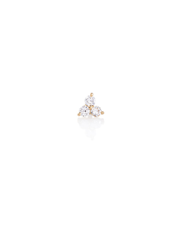 Three Diamonds Single Earring