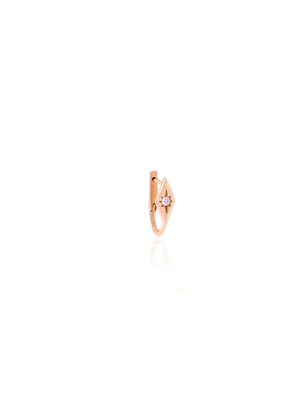 Medium Sol Diamond Single Gold Earring