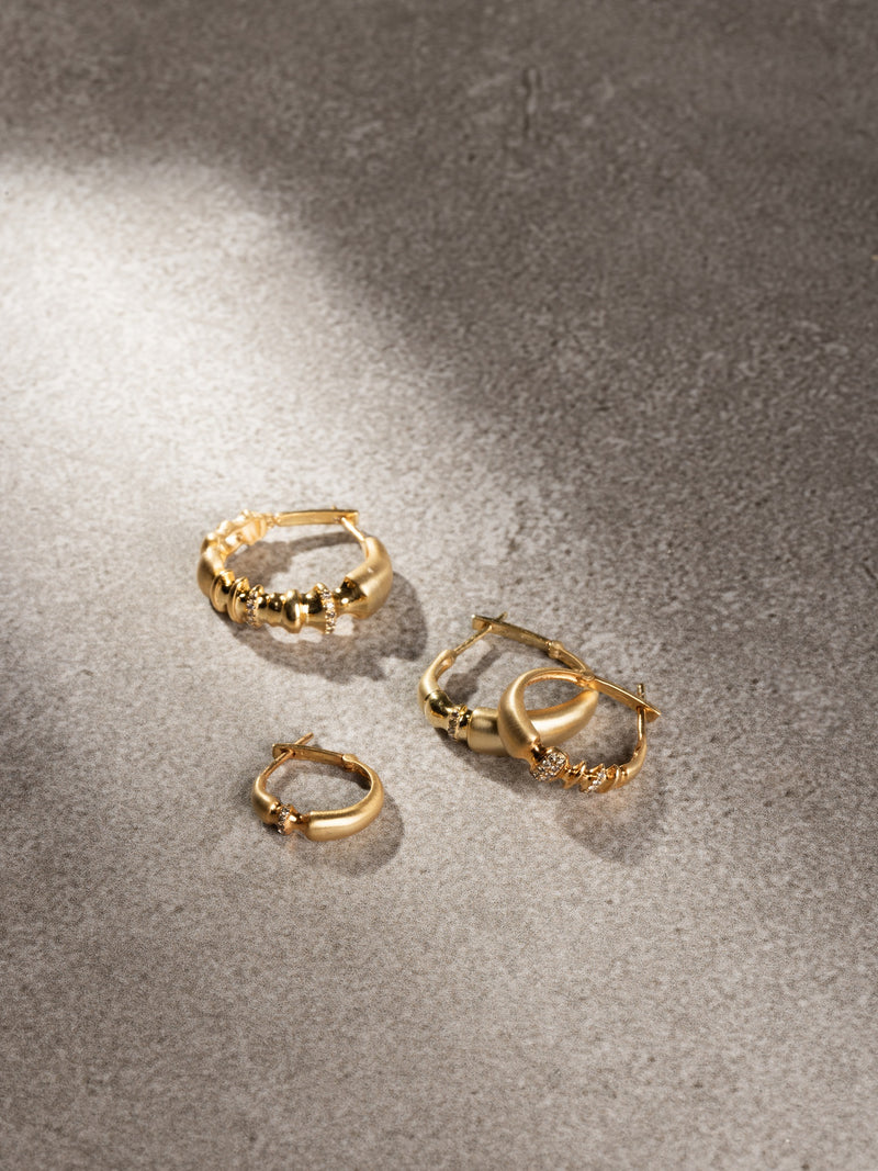 Soundwave Mini Hoop Single Gold Earring