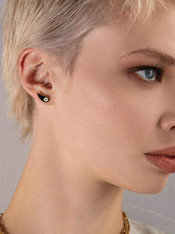 Aura Enamel Wing Single Earring