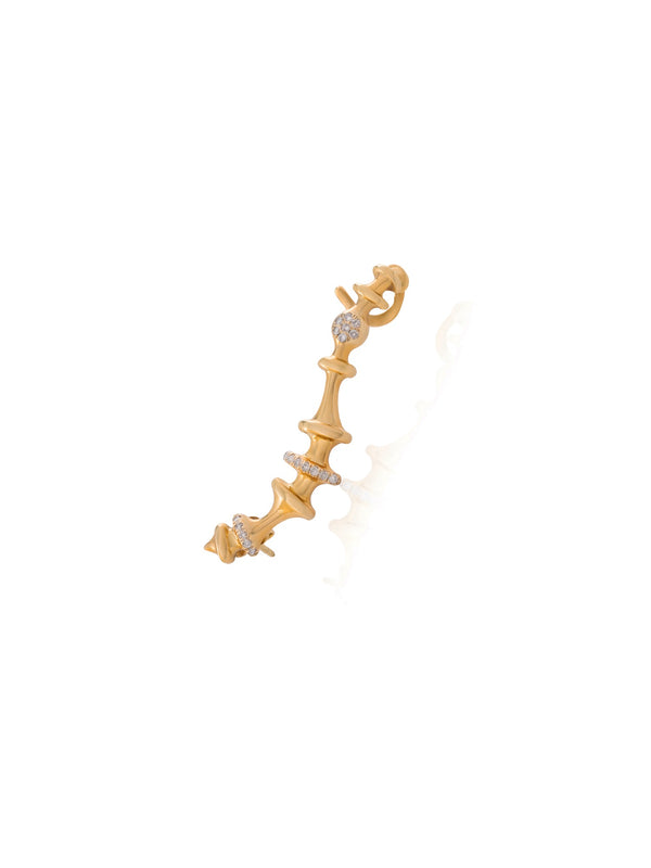 Soundwave Diamond Crawler Single Gold Earring