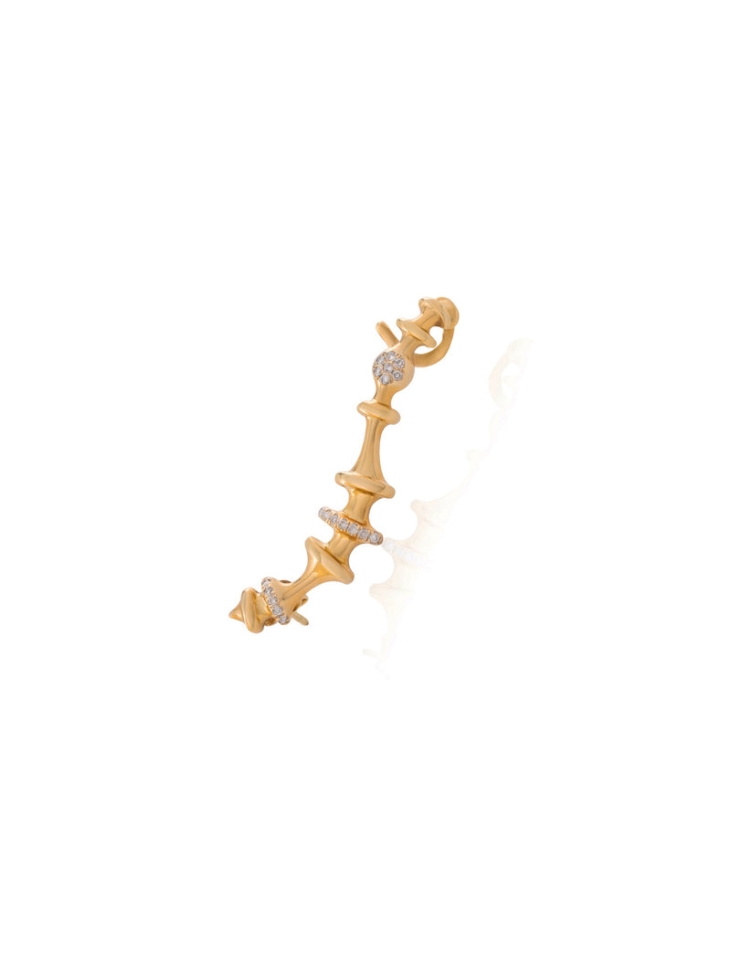 Soundwave Diamond Crawler Single Gold Earring