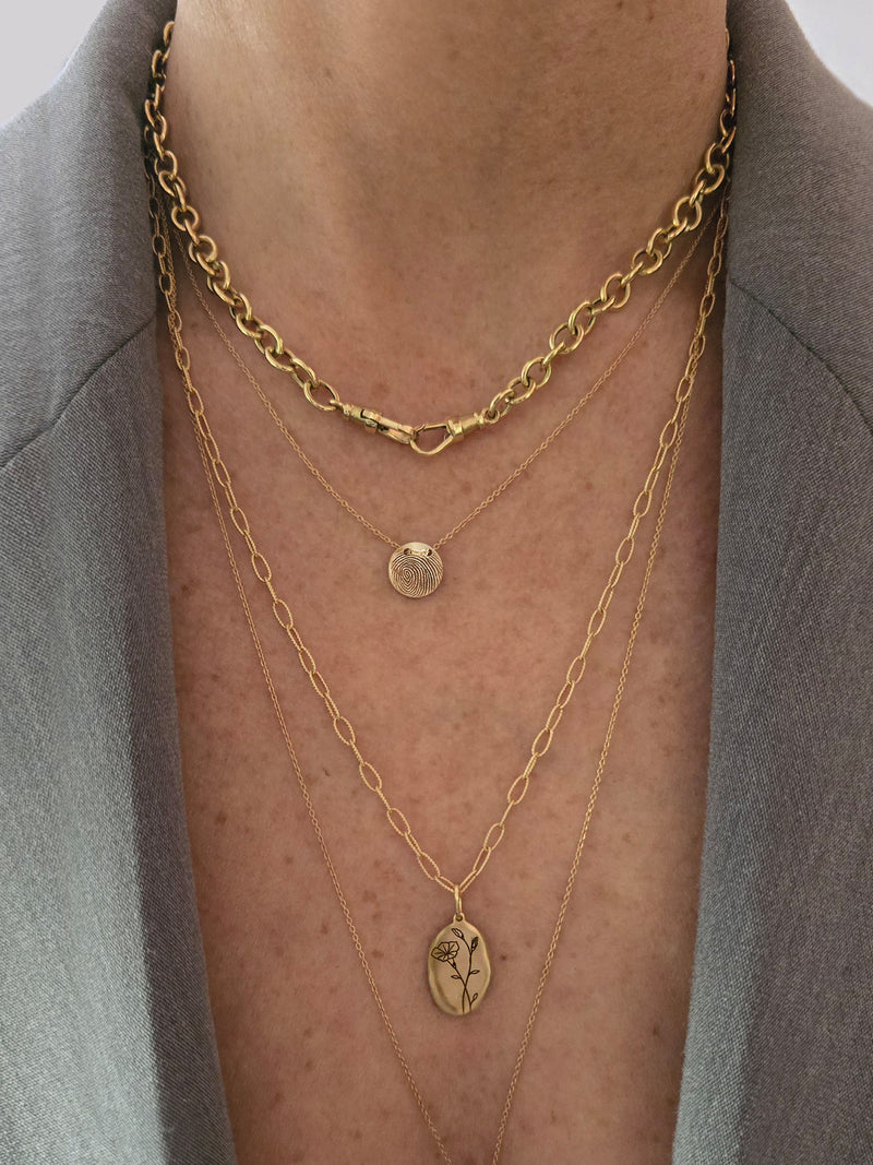 Vintage Unfinished Oval Gold Charm