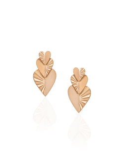 Gold Folding Heart Single Gold Earring