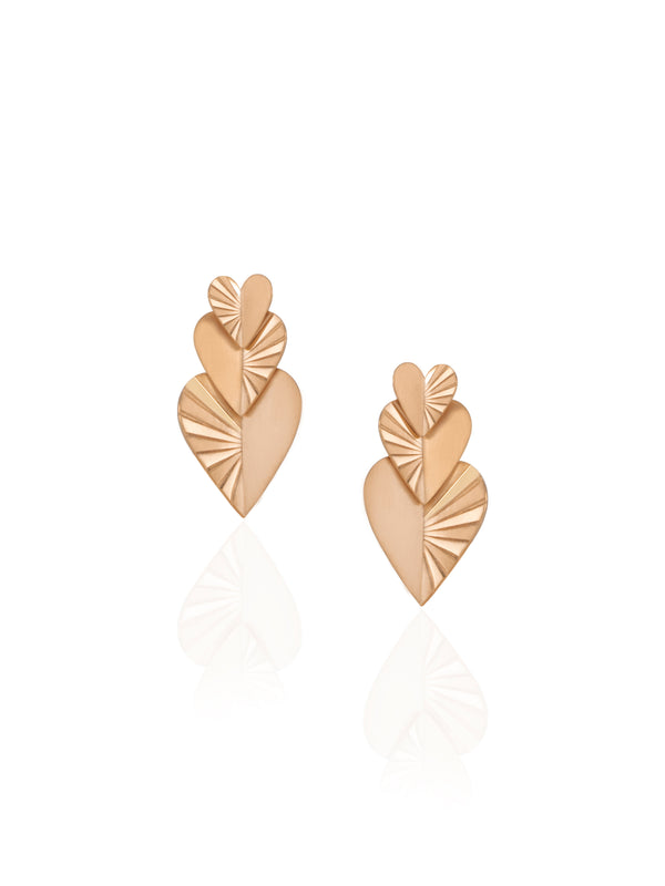 Gold Folding Heart Single Gold Earring