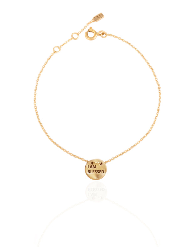 I am Blessed Coin Gold Bracelet