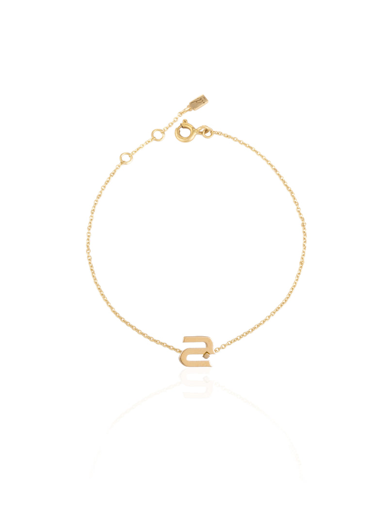 Gold Arabic J Initial Bracelet