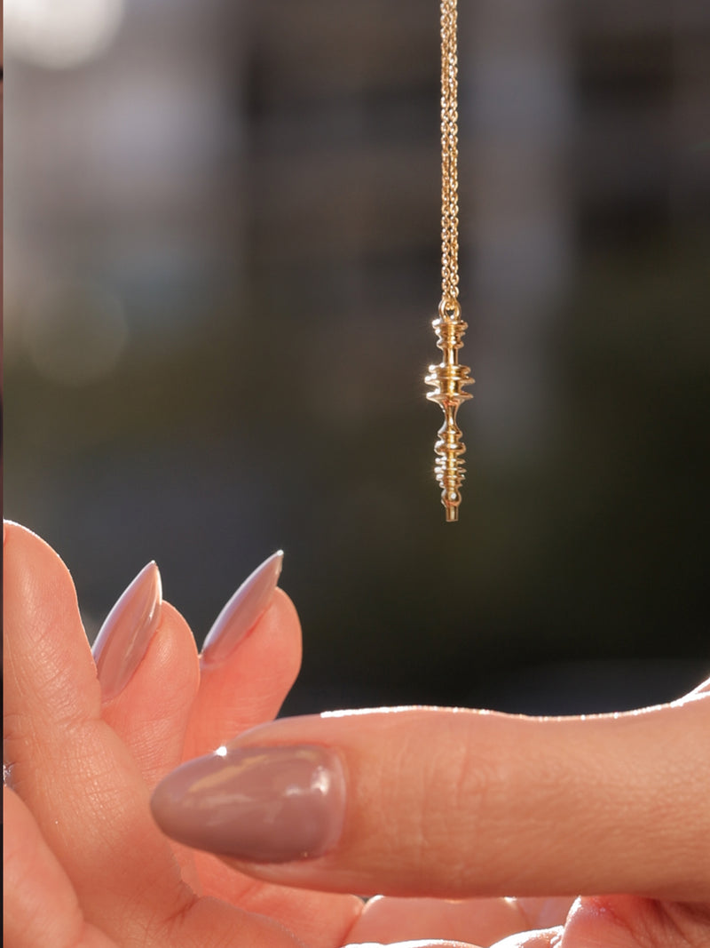 Soundwave Small Linear Gold Necklace