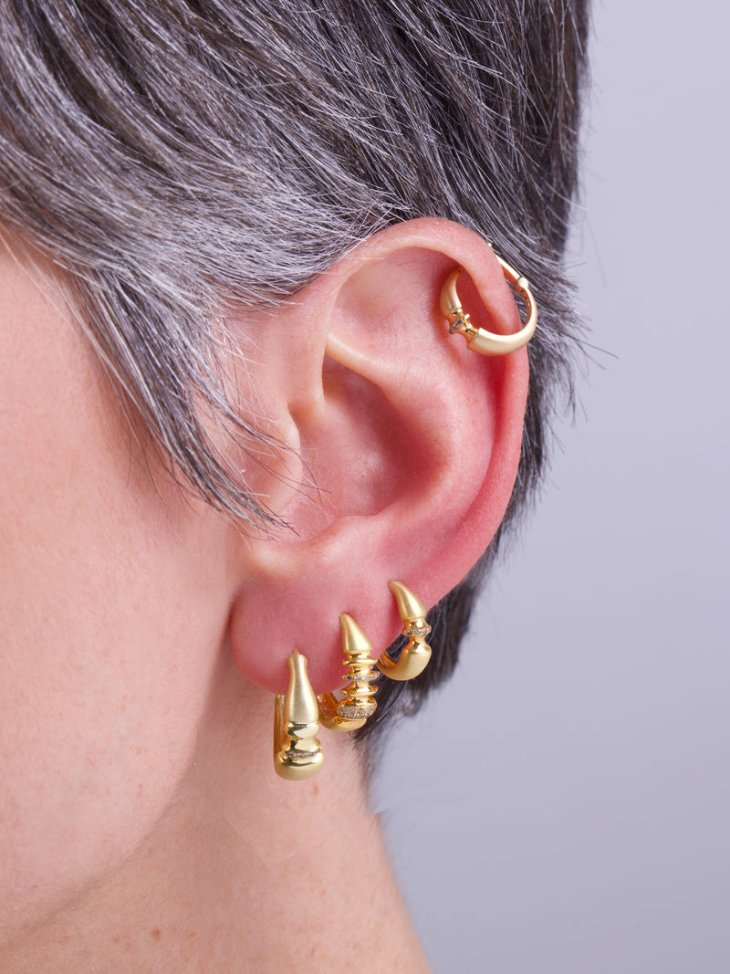 Soundwave Small Hoop Single Gold Earring