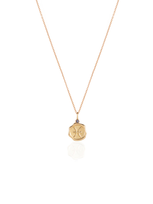 Pisces Sign Gold Necklace