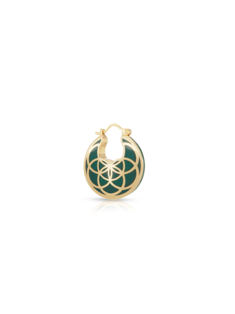 Seed of Life Gold Earring Hoop