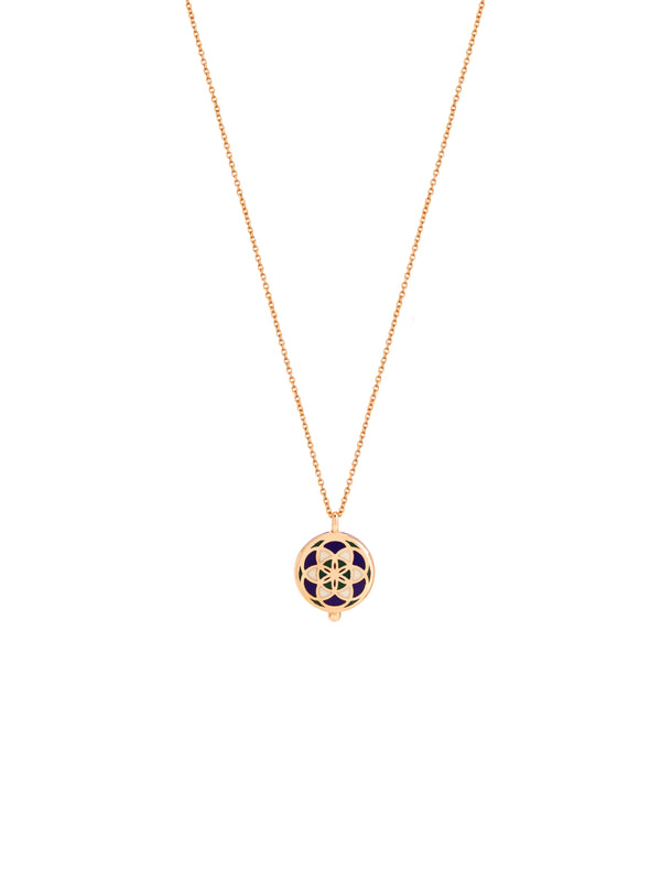 Small Double Sided Seed of Life Gold Necklace