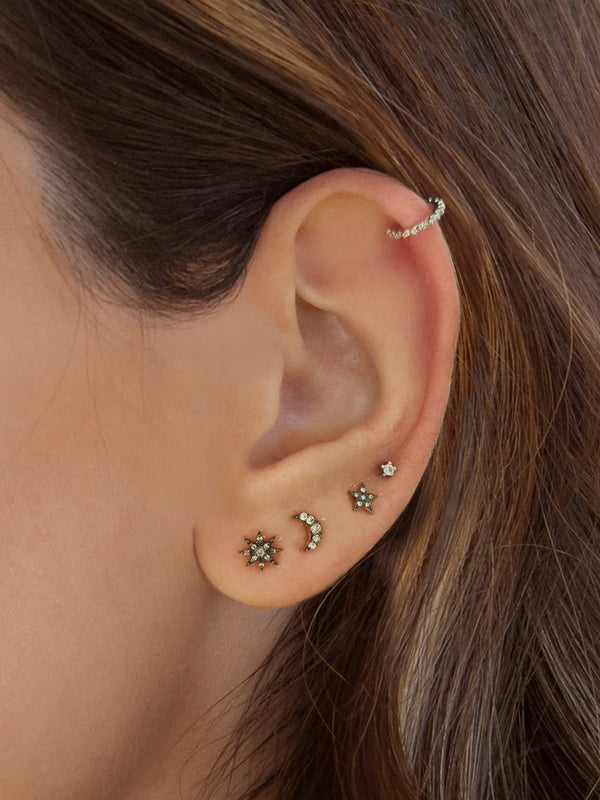 Gray Diamond Moon Piercing