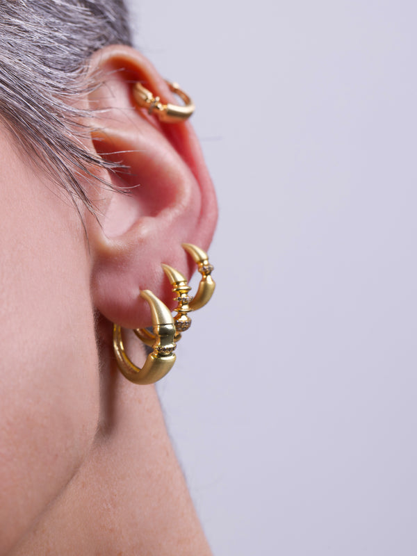 Soundwave Mini Hoop Single Gold Earring