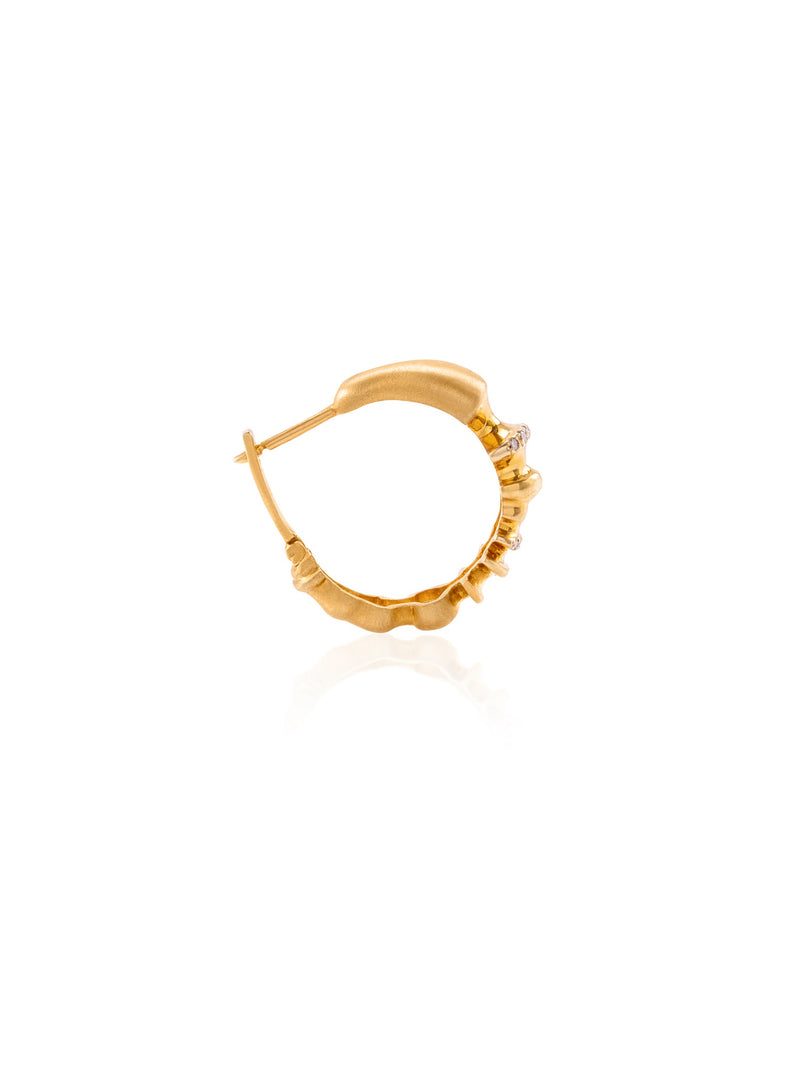 Soundwave Large Hoop Single Gold Earring