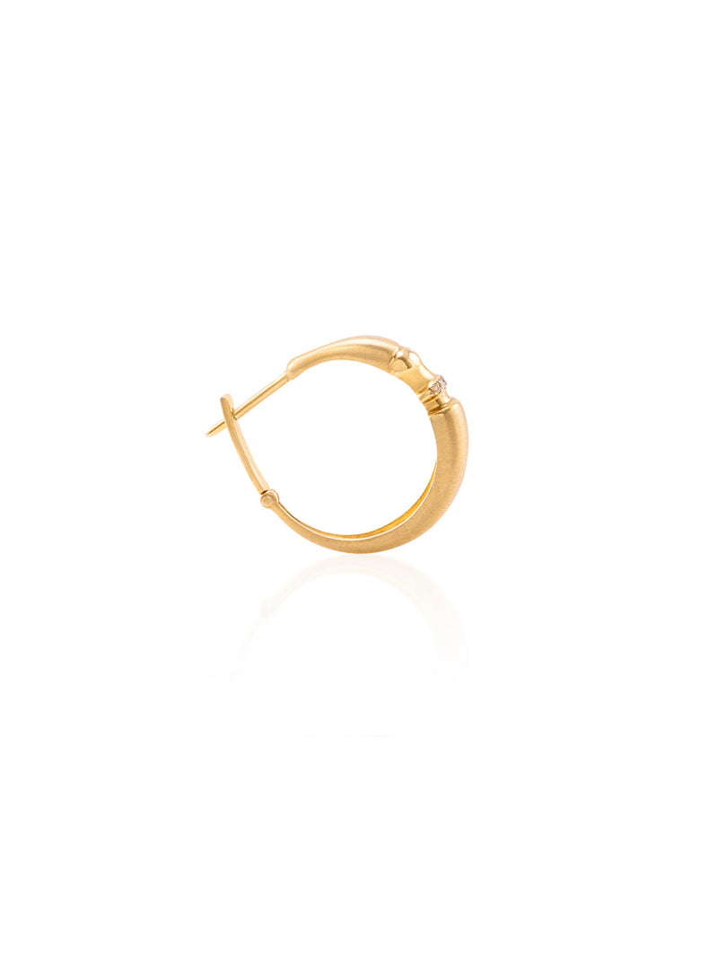 Soundwave Medium Hoop Single Gold Earring