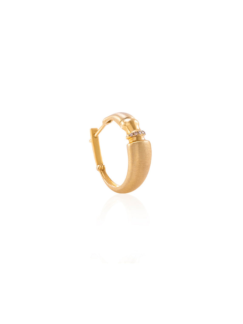 Soundwave Medium Hoop Single Gold Earring