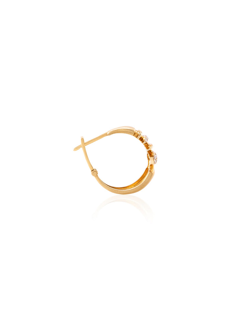 Soundwave Small Hoop Single Gold Earring