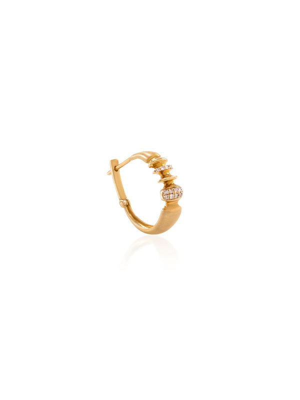 Soundwave Small Hoop Single Gold Earring