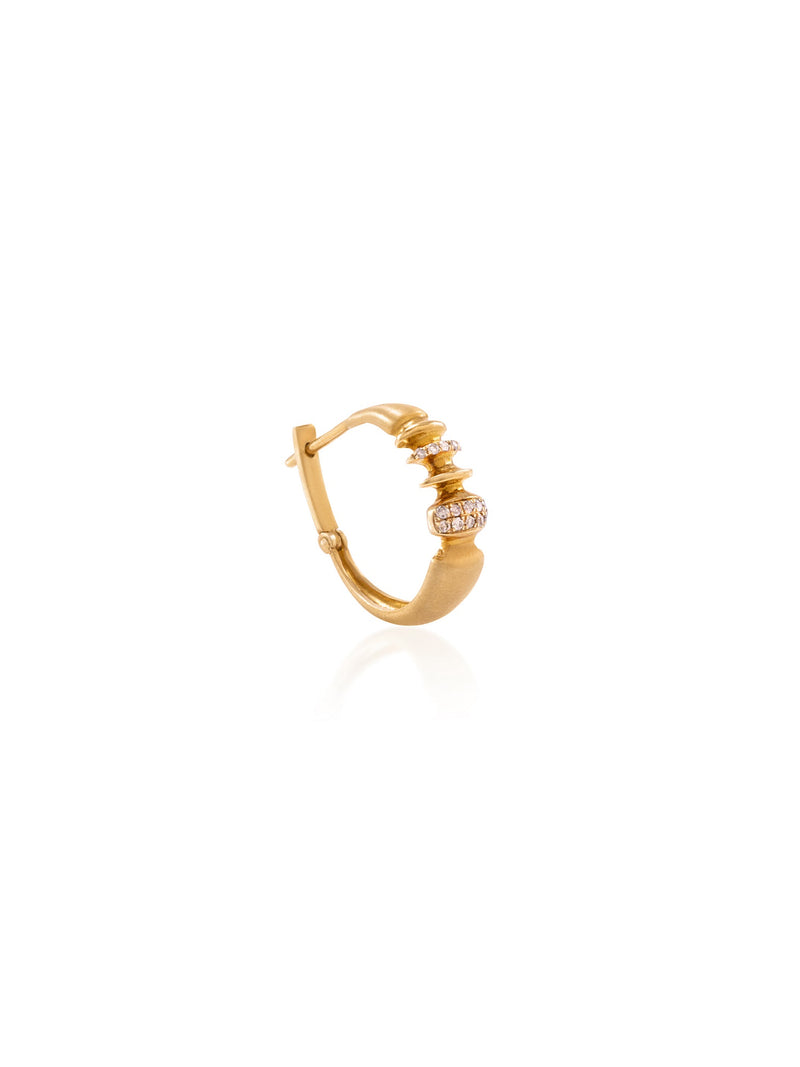 Soundwave Small Hoop Single Gold Earring