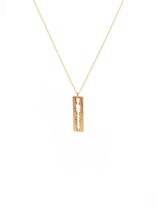 Soundwave Gold Plate Necklace