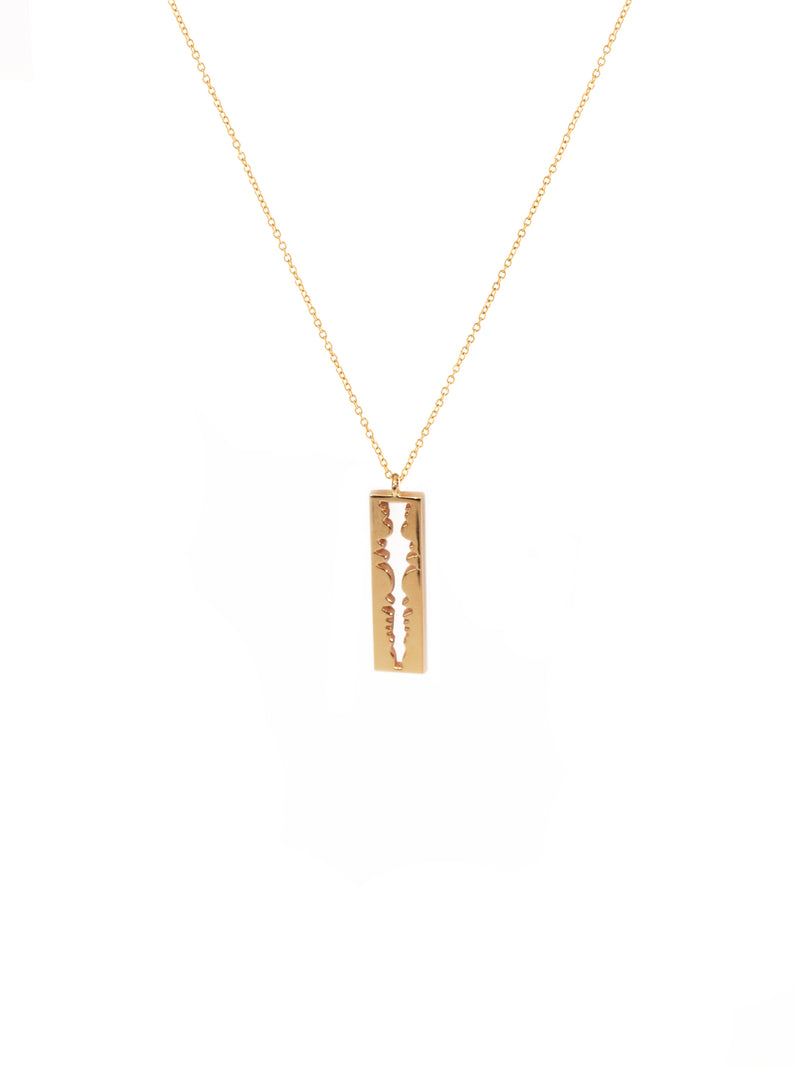 Soundwave Gold Plate Necklace