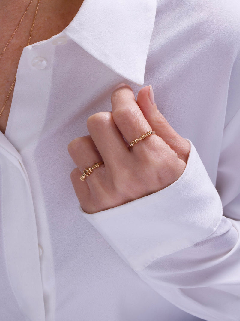 Soundwave Gold Spin Ring