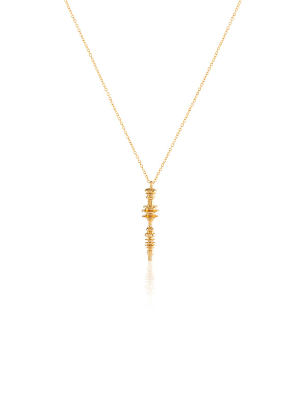 Soundwave Small Linear Gold Necklace