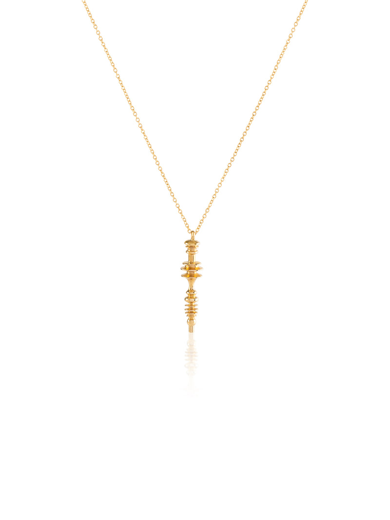 Soundwave Small Linear Gold Necklace