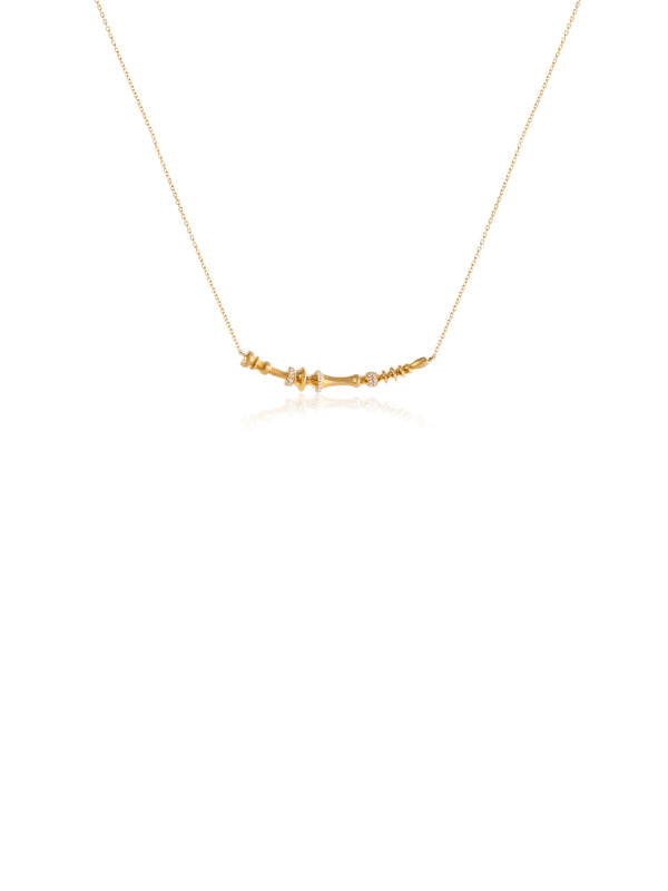 Soundwave Diamond Gold Small Necklace