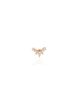 Gold Three Marquise Diamond Earring