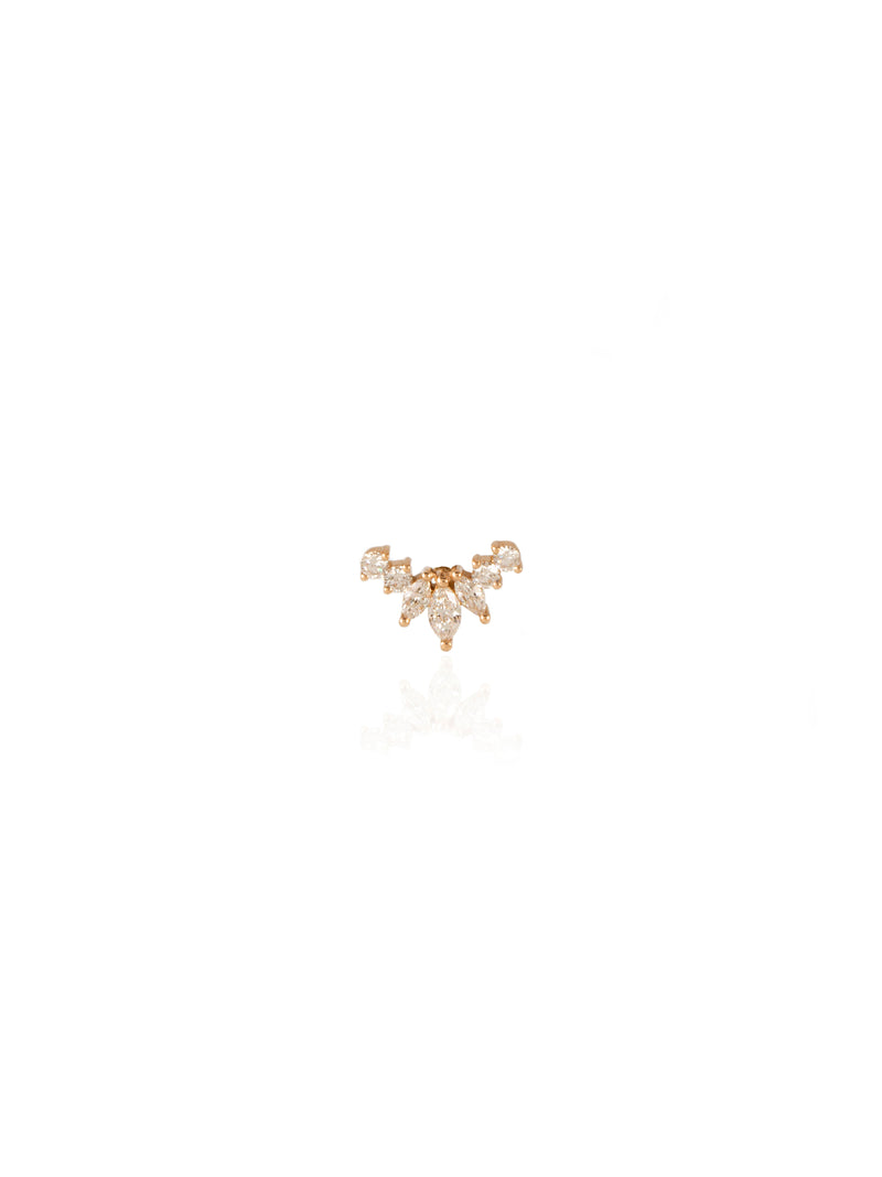 Gold Three Marquise Diamond Piercing