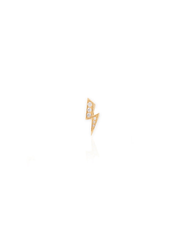 Gold White Diamond Thunder Piercing