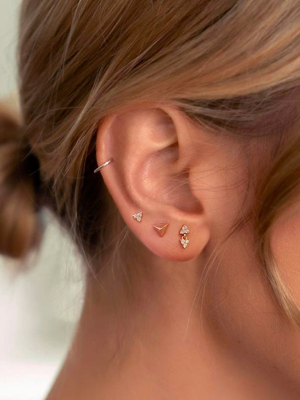 Gold Triangle Diamond Piercing