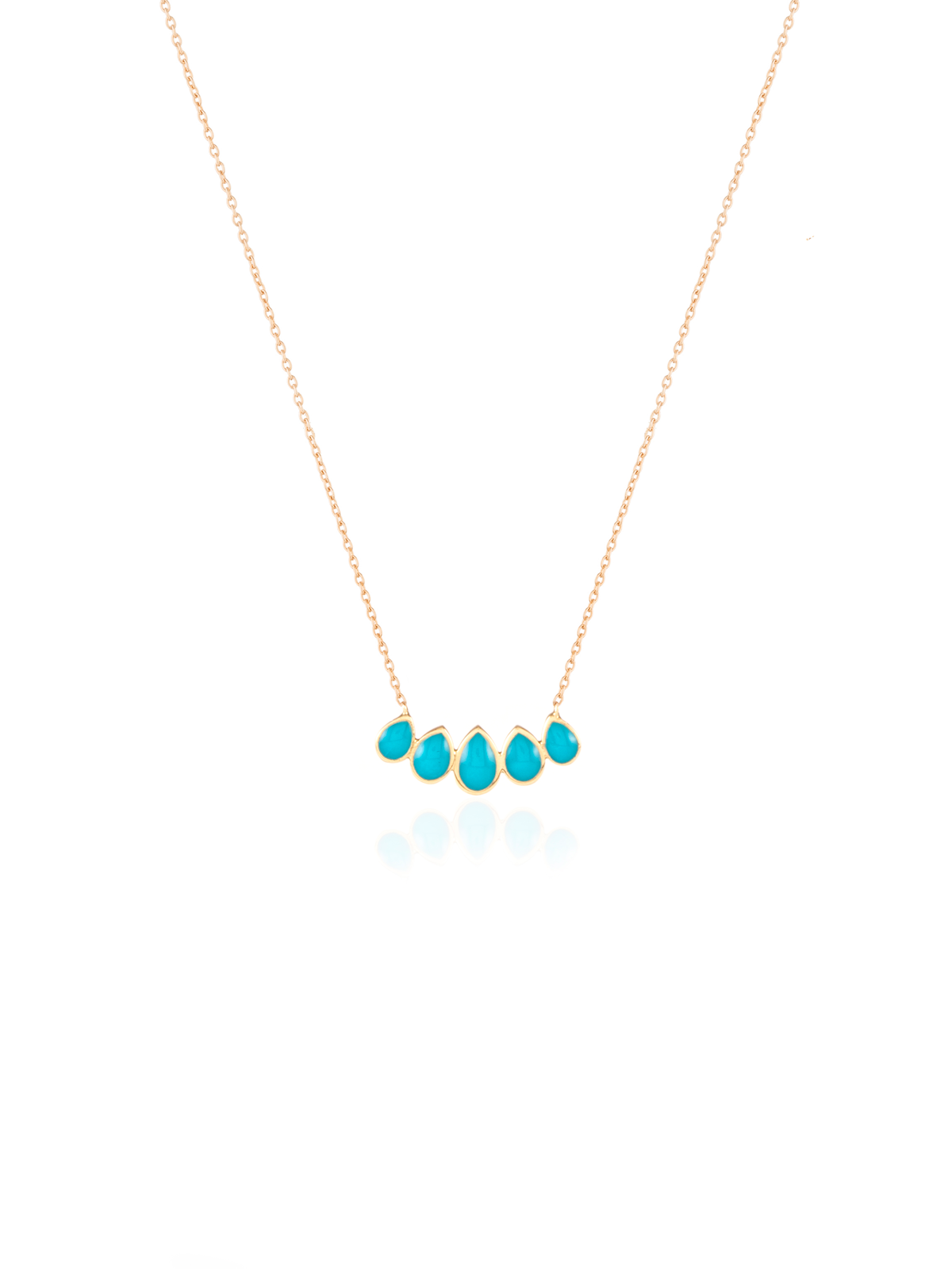 Gold Turquoise Five Pear Necklace – Delcy