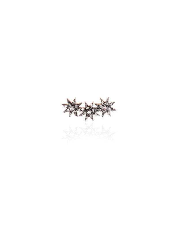 Attached Three Shooting Stars Single Earring