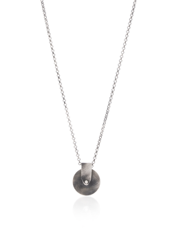 Disc Wheel Necklace Silver