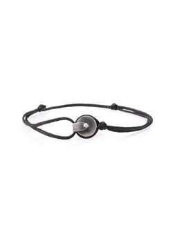 Disc Wheel Rope Bracelet Silver